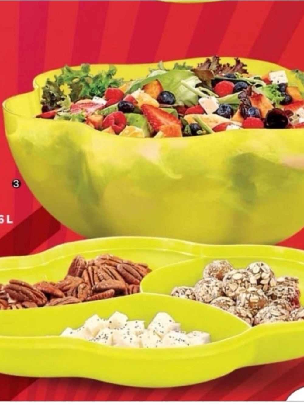 Tupperware Chip N Dip Bowl Container Margarita Green New